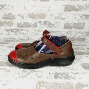 Giraud Sport NY Women's Brown Red Leather Mary Jane Comfort Shoes O491